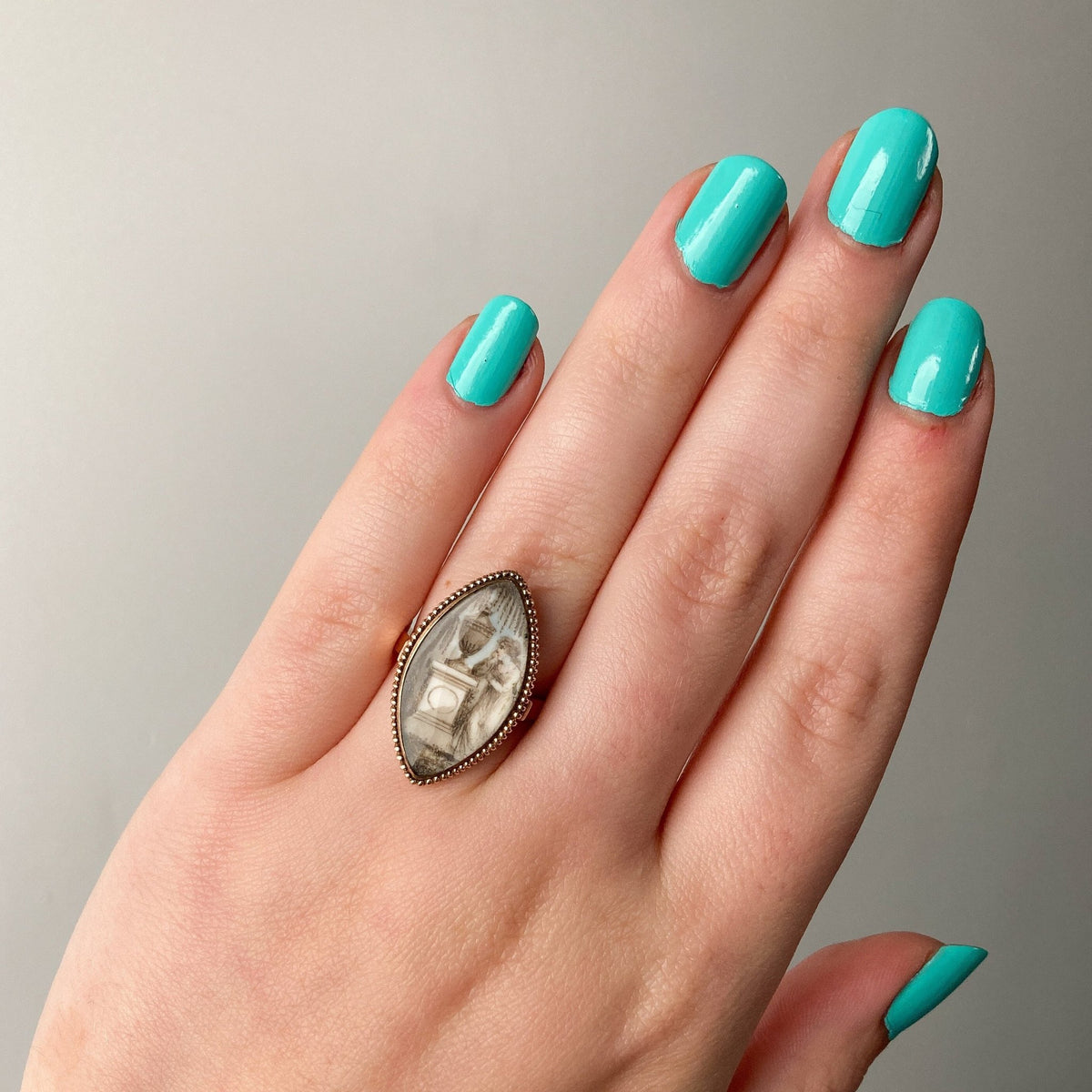 Georgian Mourning Ring of 14k Gold - Trademark Antiques