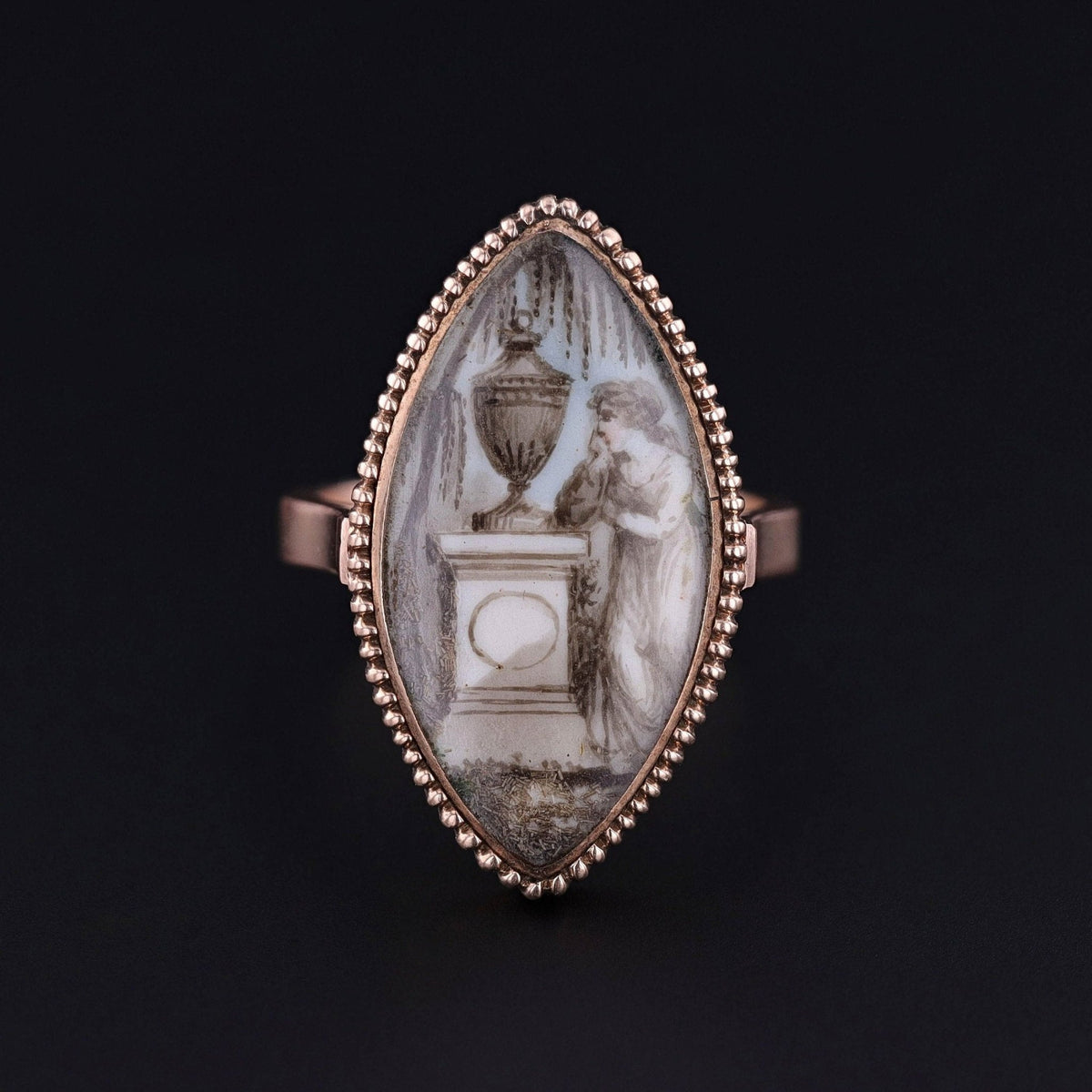 Georgian Mourning Ring of 14k Gold - Trademark Antiques