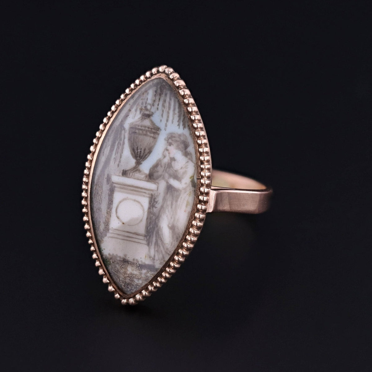 Georgian Mourning Ring of 14k Gold - Trademark Antiques