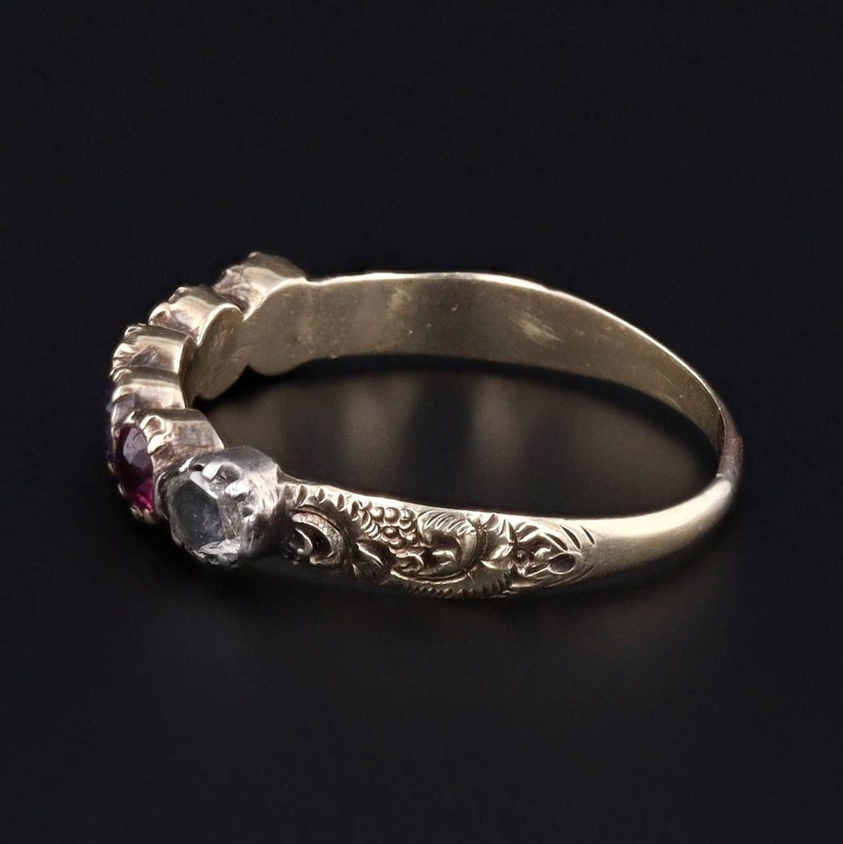 Georgian REGARD Acrostic Ring of 14k Gold - Trademark Antiques