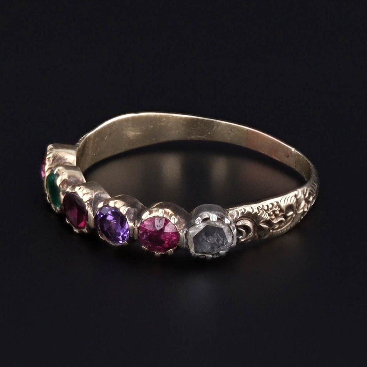 Georgian REGARD Acrostic Ring of 14k Gold - Trademark Antiques