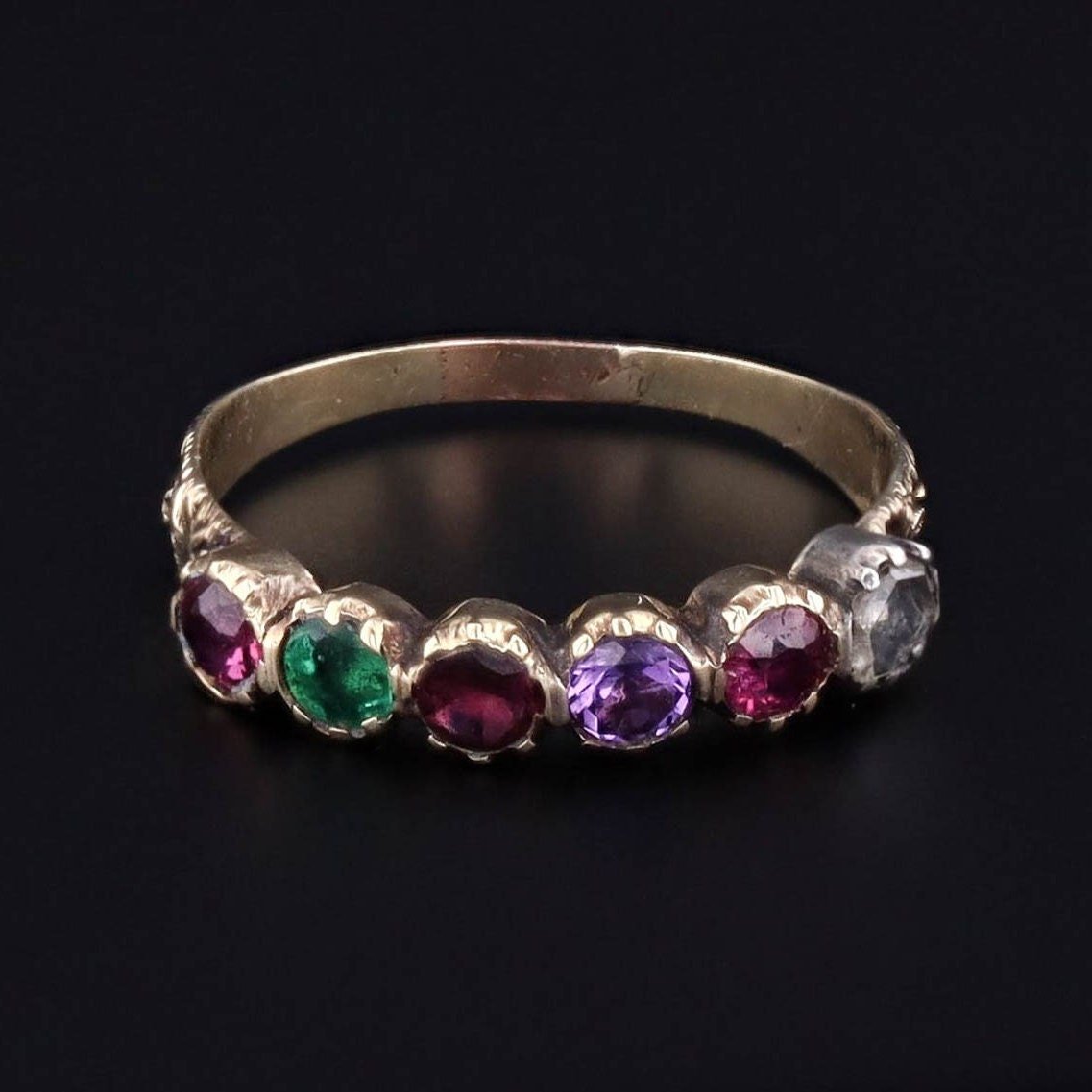 Georgian REGARD Acrostic Ring of 14k Gold - Trademark Antiques