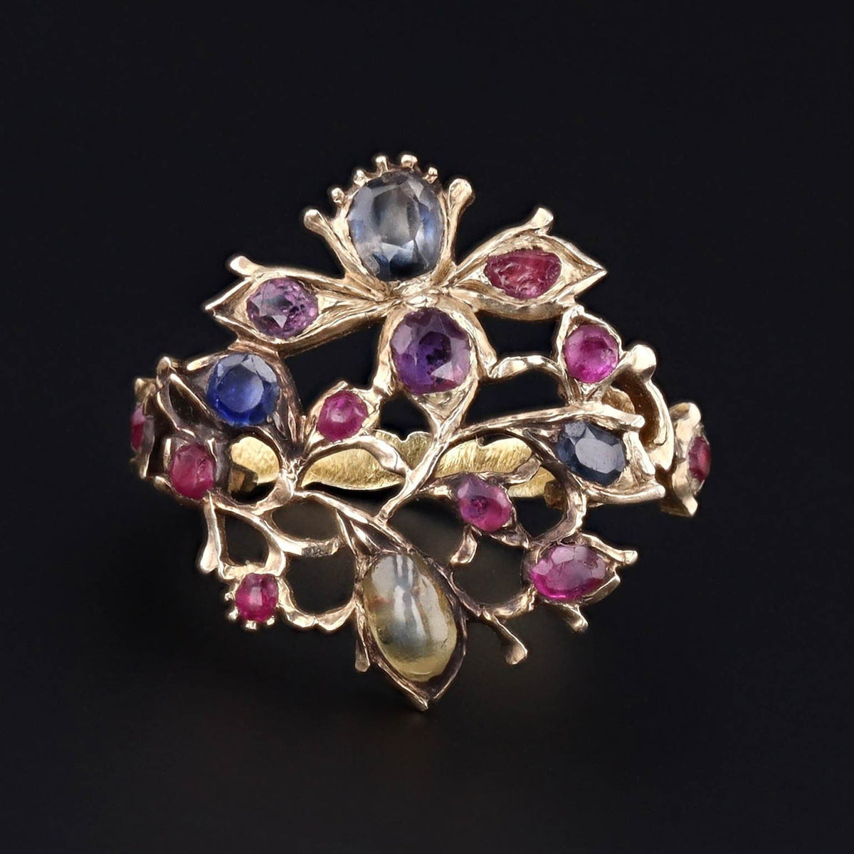Giardinetti Ring | Antique Giardinetti Gemstone Ring - Trademark Antiques
