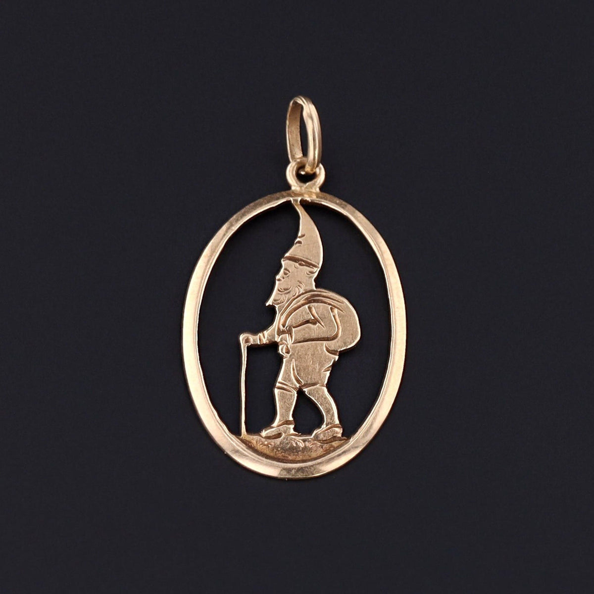 Gnome Pendant | 14K Gold Pendant - Trademark Antiques