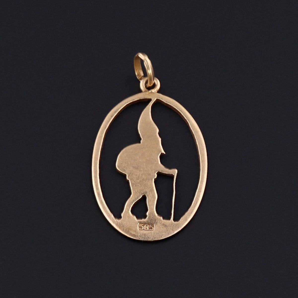 Gnome Pendant | 14K Gold Pendant - Trademark Antiques