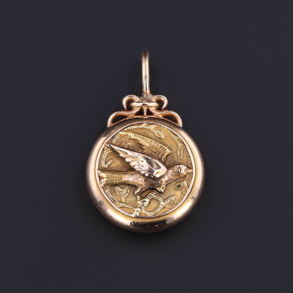 Gold Bird Charm | Antique Bird Charm - Trademark Antiques