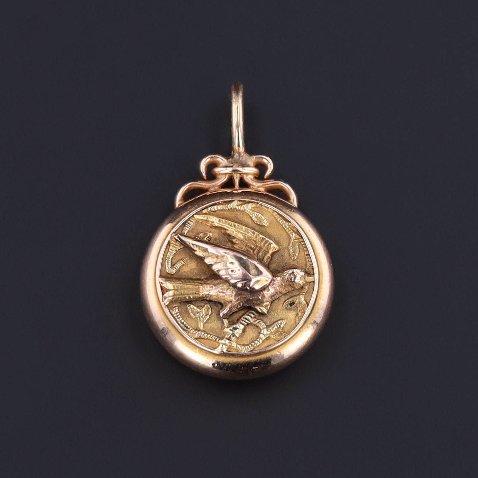 Gold Bird Charm | Antique Bird Charm - Trademark Antiques