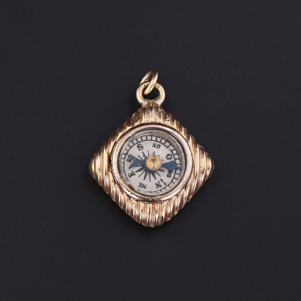 Gold Compass Pendant | Antique Compass Charm - Trademark Antiques