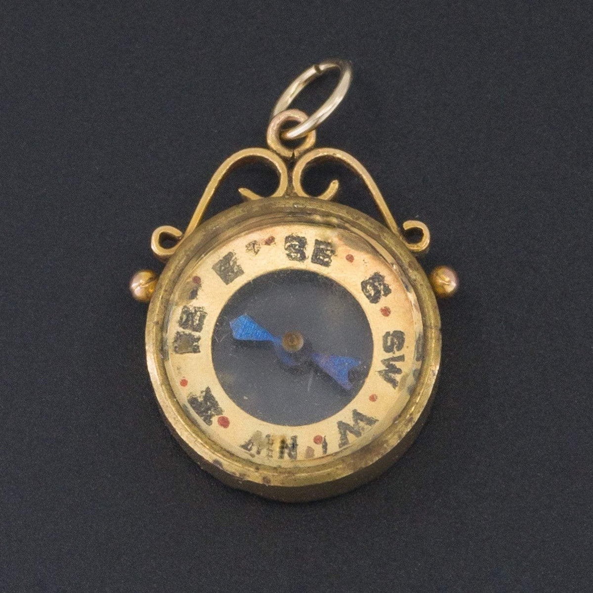 Gold Compass Pendant | Antique Compass Pendant - Trademark Antiques