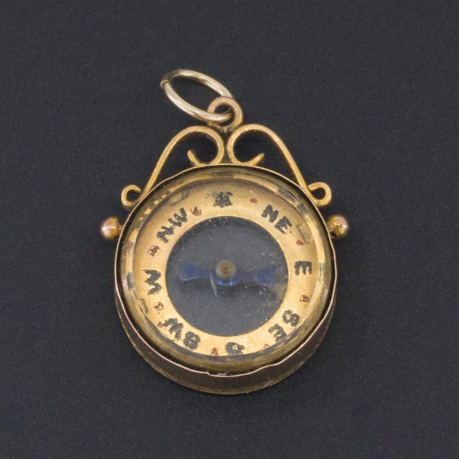 Gold Compass Pendant | Antique Compass Pendant - Trademark Antiques