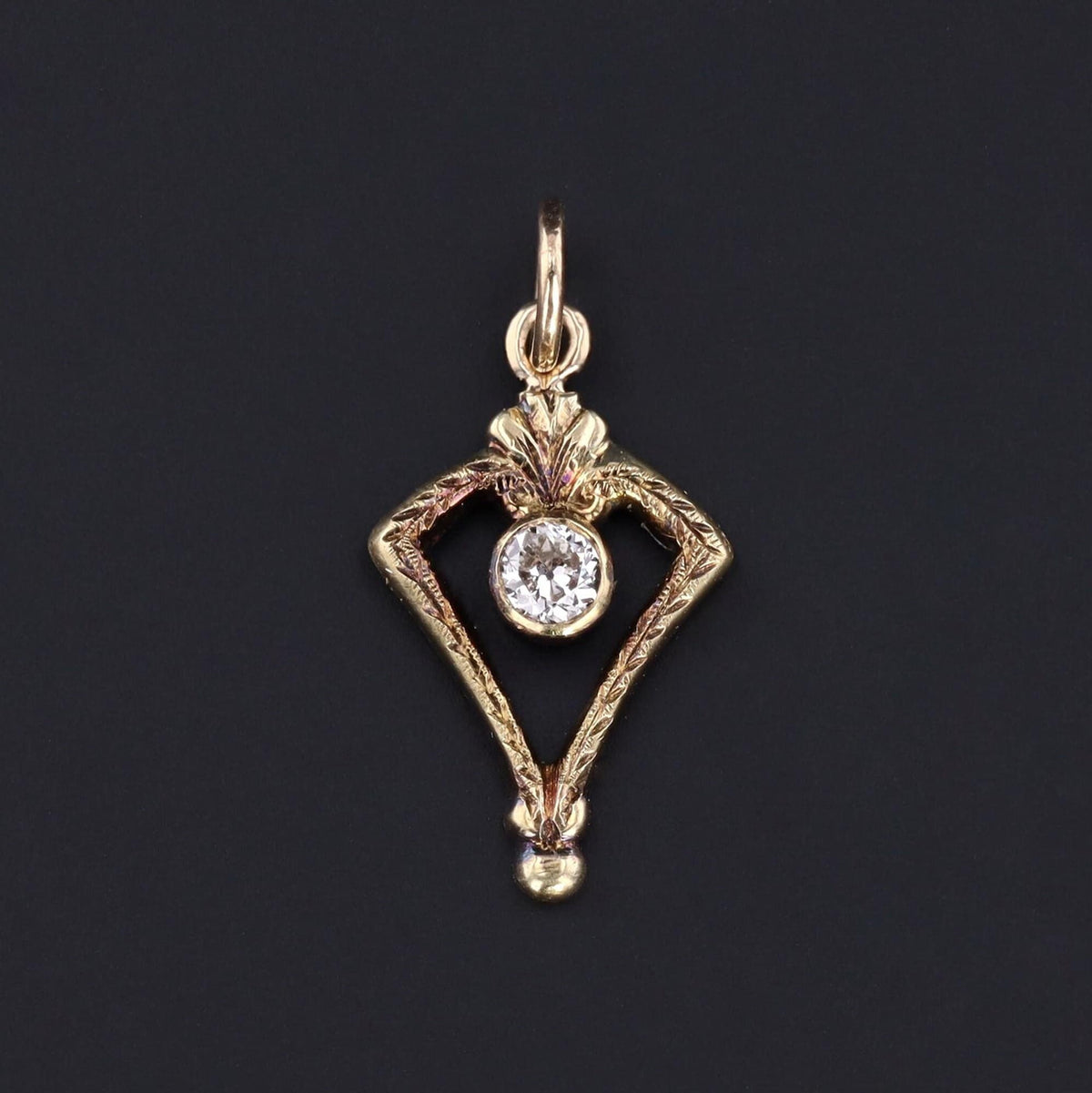 Gold &amp; Diamond Pendant | Antique Pendant - Trademark Antiques