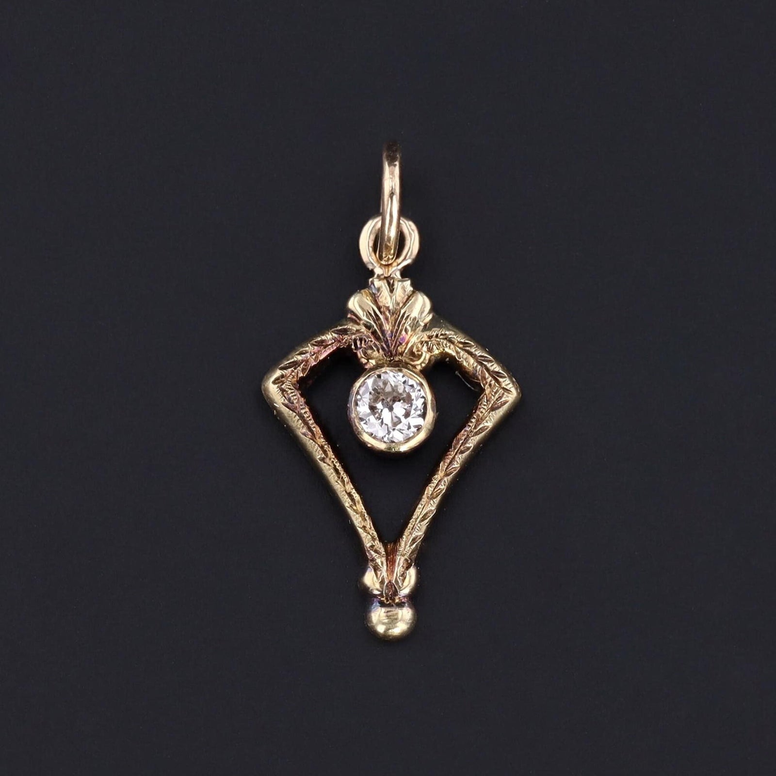 Gold & Diamond Pendant | Antique Pendant - Trademark Antiques