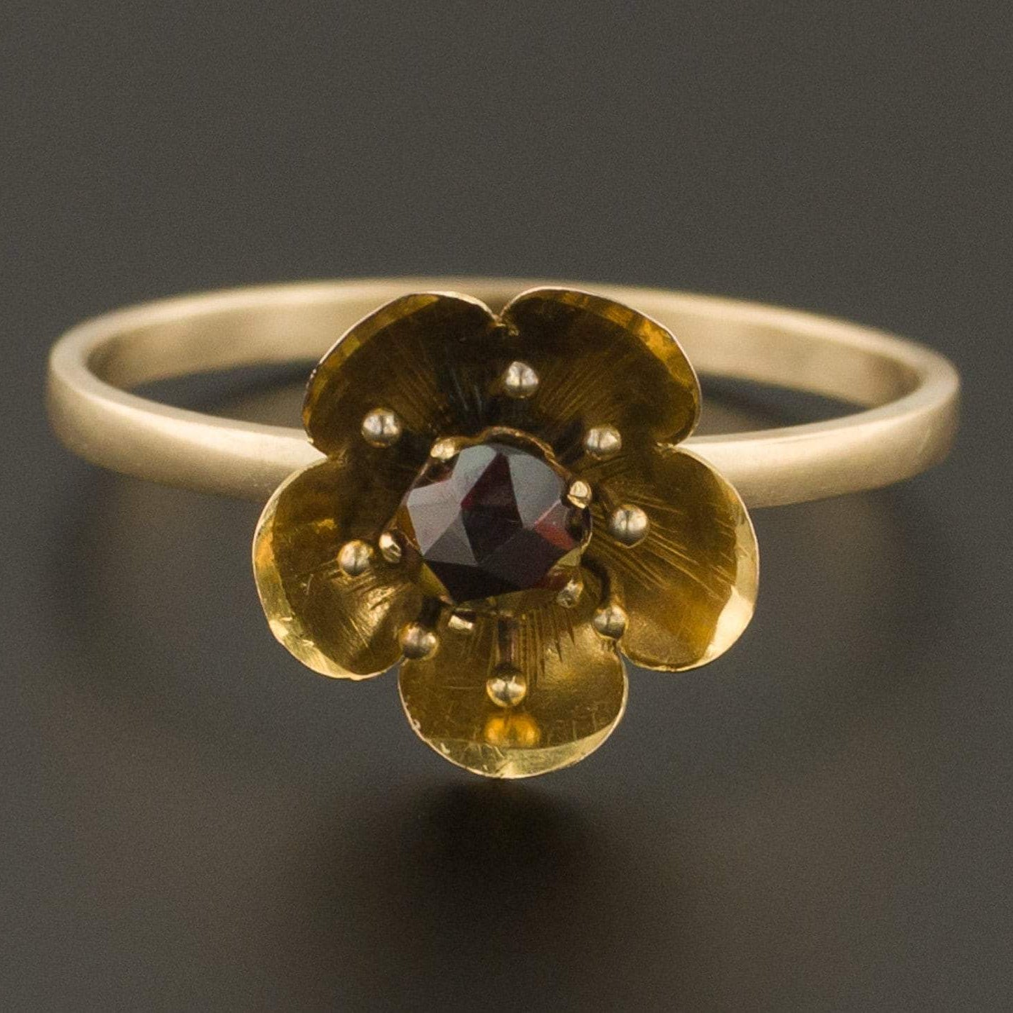 Gold Flower Ring | 14k Gold Ring - Trademark Antiques