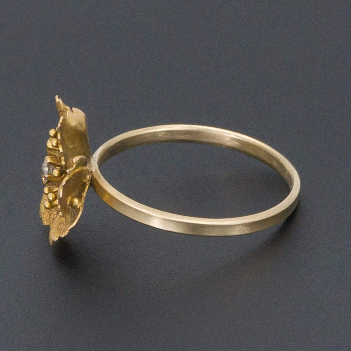 Gold Flower Ring | Diamond Flower Ring - Trademark Antiques