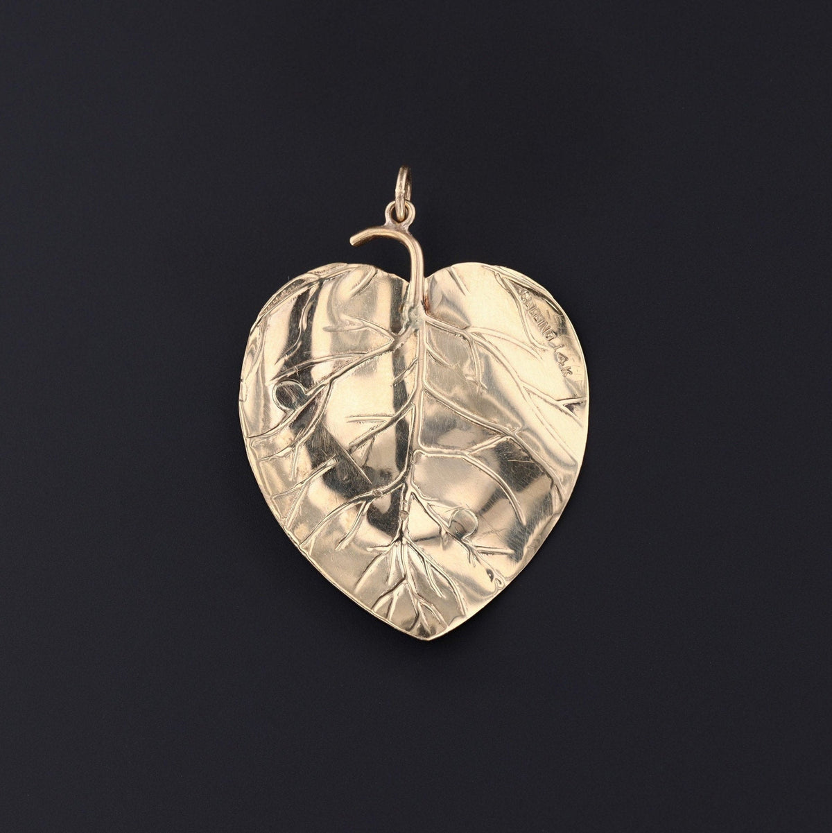 Gold Frog on Lily Pad Pendant | Vintage Gold Frog Pendant - Trademark Antiques