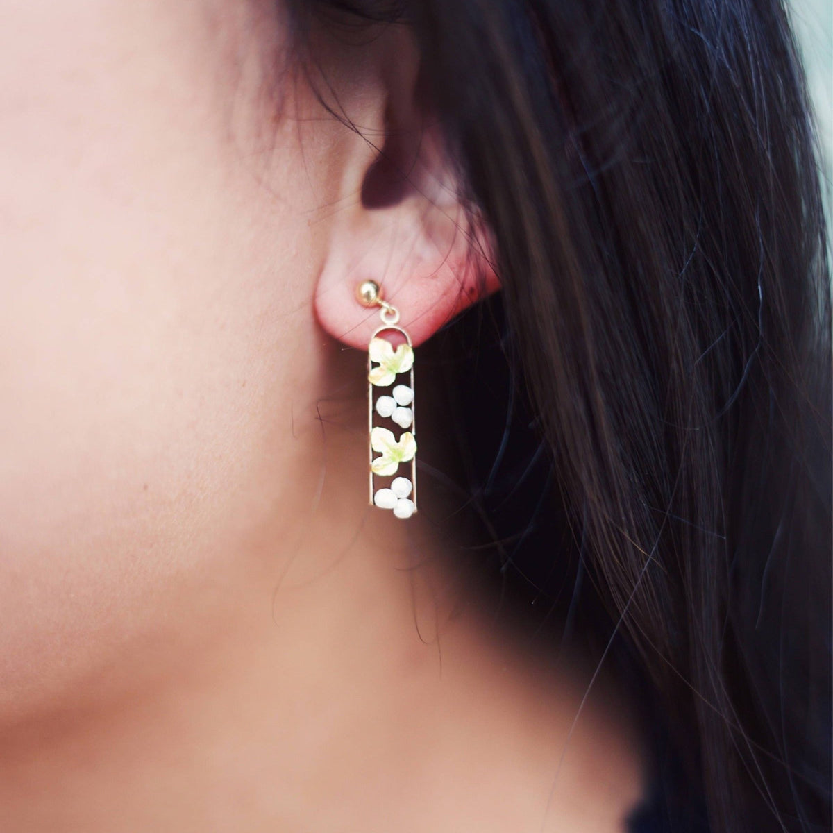 Gold Grape Dangle Earrings | Antique Pin Conversion Earrings - Trademark Antiques