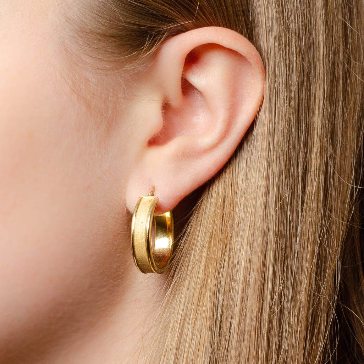 Gold Hoop Earrings | Textured Gold Hoops - Trademark Antiques