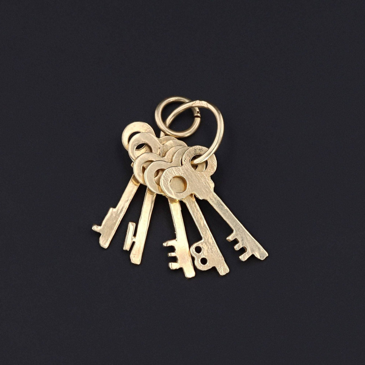 Gold LIEBE (Love in German) Keys Pendant | 14k Gold Vintage Keys Pendant - Trademark Antiques