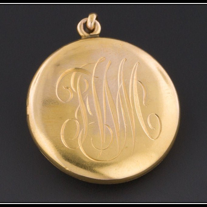 Gold Locket | Art Nouveau Locket - Trademark Antiques