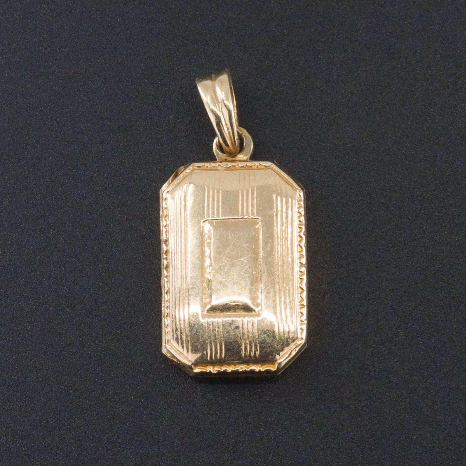 Gold Locket Charm | Miniature Locket Charm - Trademark Antiques