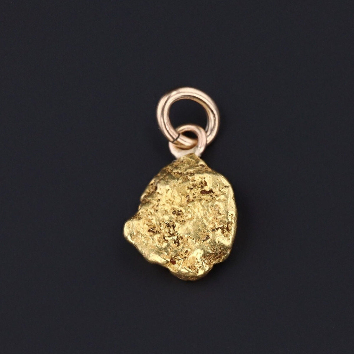 Gold Nugget Charm | 14k Gold Nugget Charm - Trademark Antiques