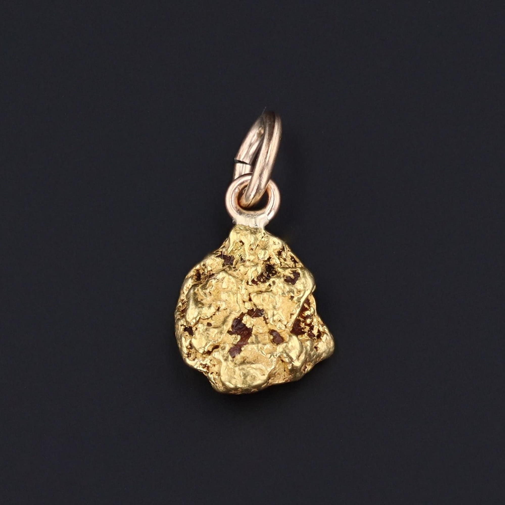 Gold Nugget Charm | 14k Gold Nugget Charm - Trademark Antiques