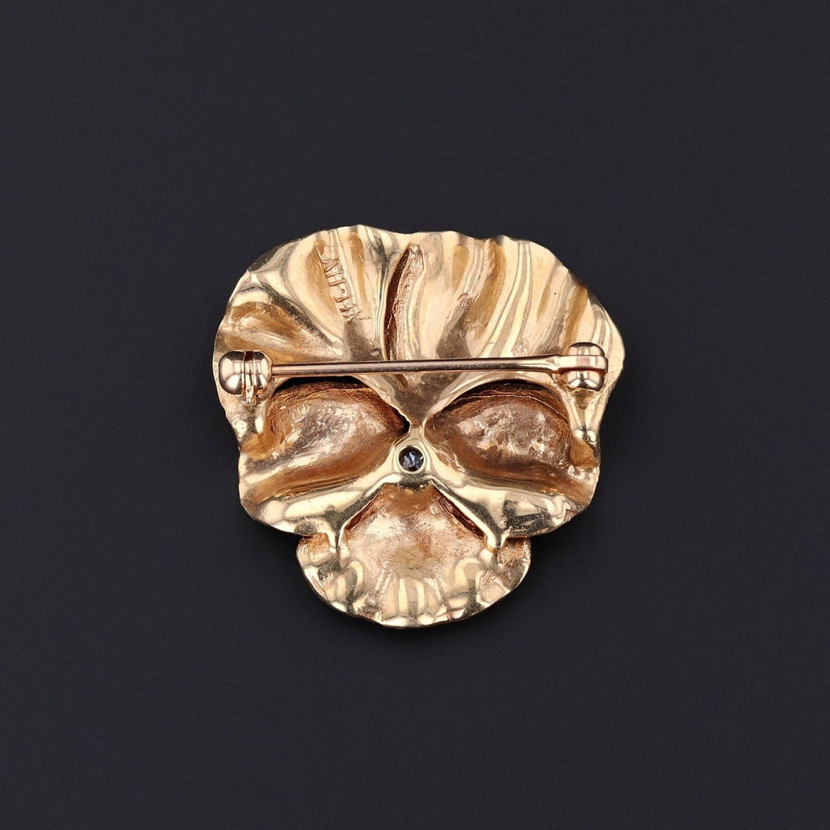 Gold Pansy Brooch | Flower Pin - Trademark Antiques