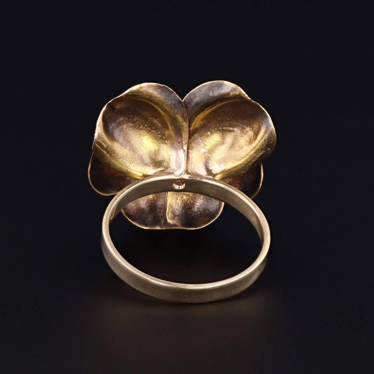 Gold Pansy Ring | Diamond Flower Ring - Trademark Antiques