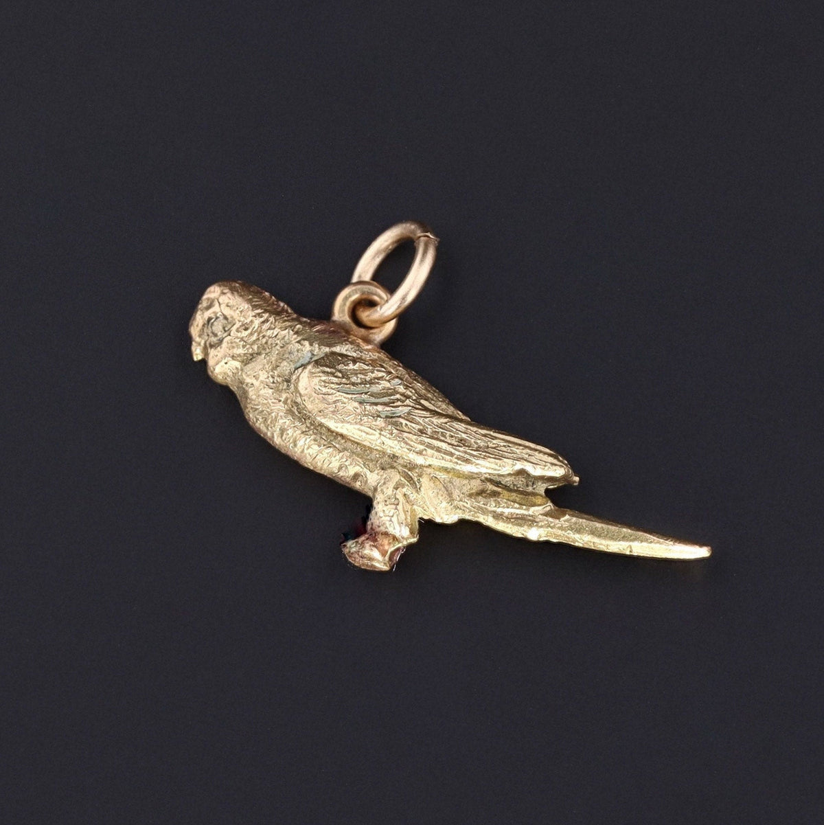 Gold Parrot Pendant | 14k Gold Parrot Pendant - Trademark Antiques