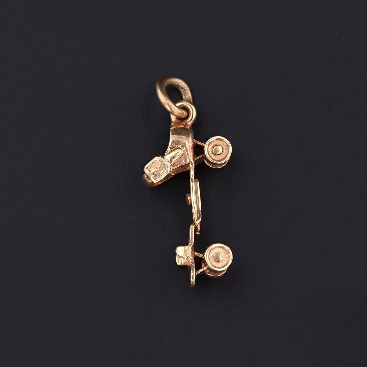Gold Roller Skate Charm | Vintage Skate Charm - Trademark Antiques