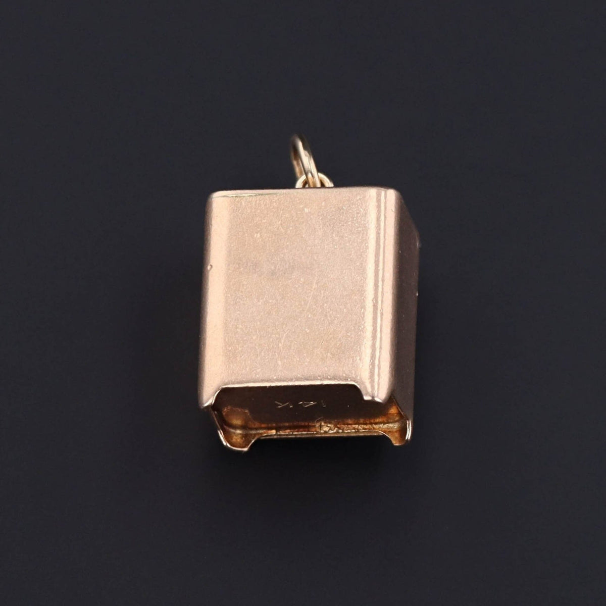 Gold Safe With Ruby Ring Charm | Vintage Safe Charm - Trademark Antiques
