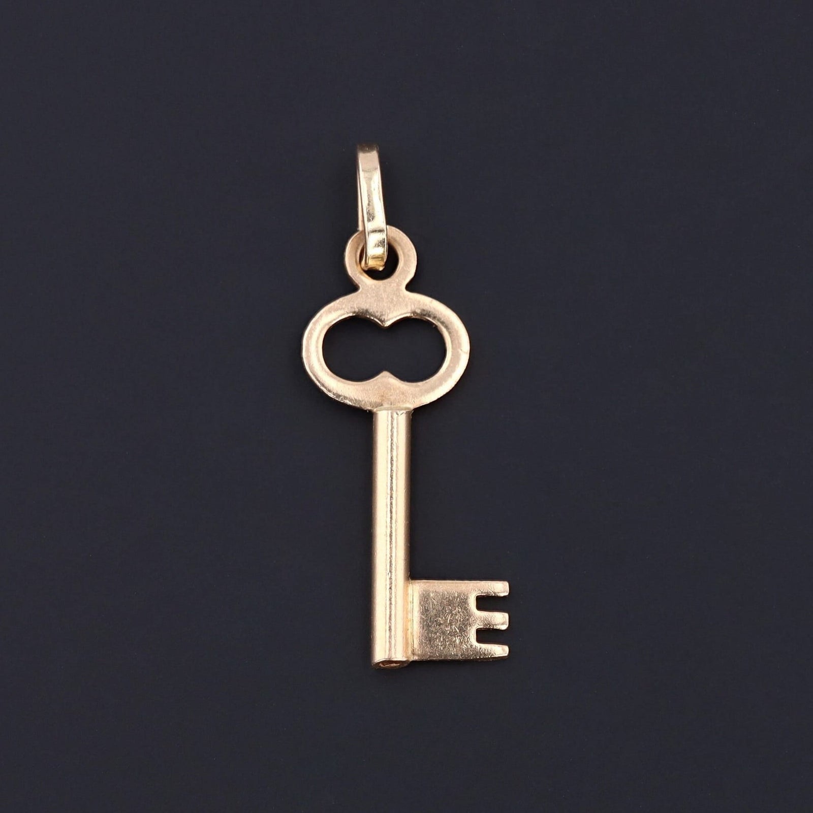 Gold Skeleton Key Pendant | 14k Gold Key Pendant - Trademark Antiques
