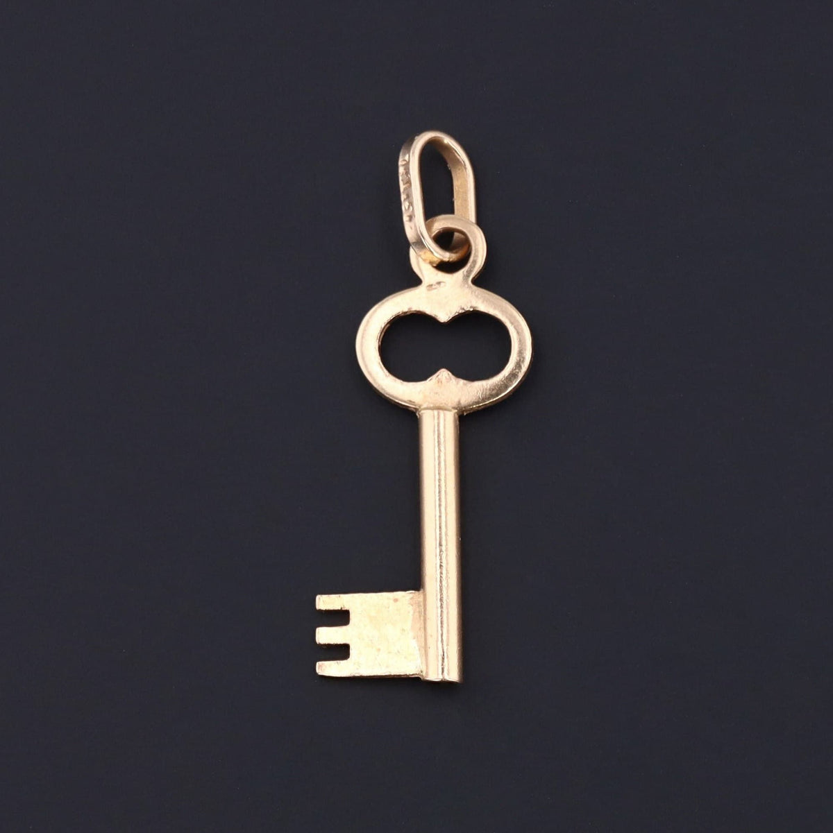 Gold Skeleton Key Pendant | 14k Gold Key Pendant - Trademark Antiques