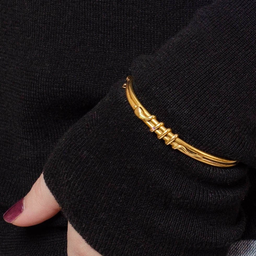 Gold Snake Bracelet | Antique Gold Bangle Bracelet - Trademark Antiques