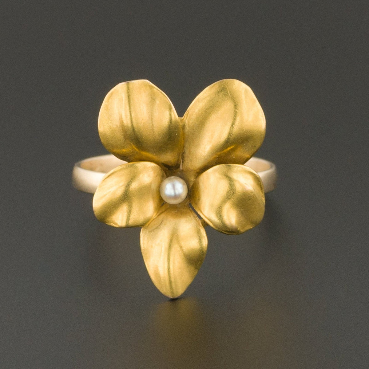 Gold Violet Ring | 14k Gold Ring - Trademark Antiques