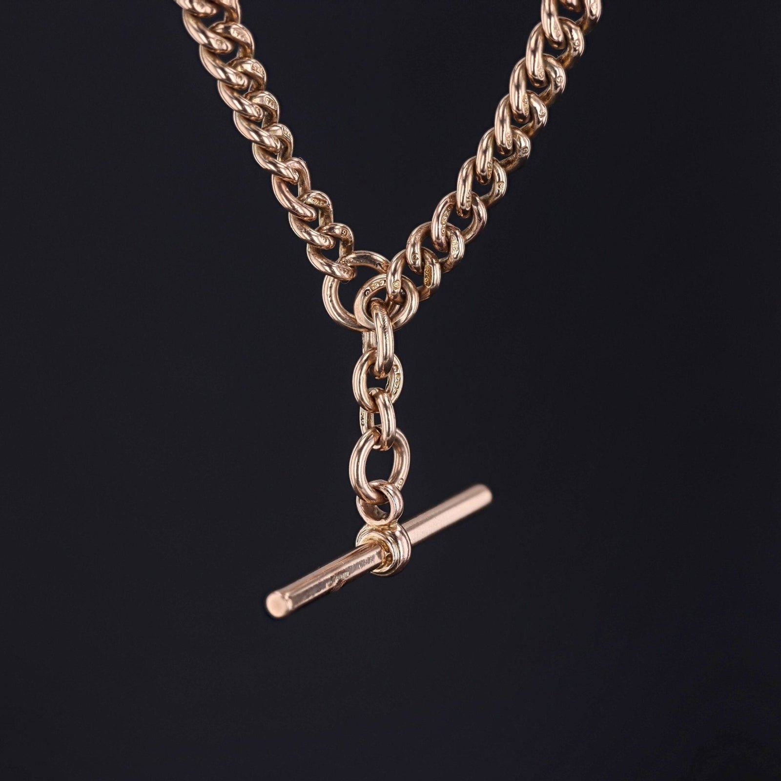 Gold Watch Chain | 9ct Gold Necklace - Trademark Antiques