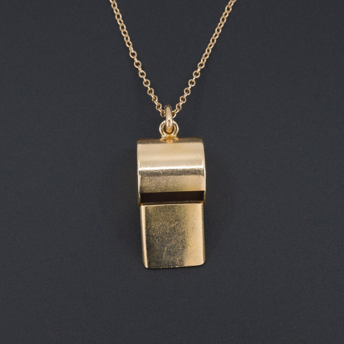 Gold Whistle | Vintage Gold Whistle Pendant - Trademark Antiques