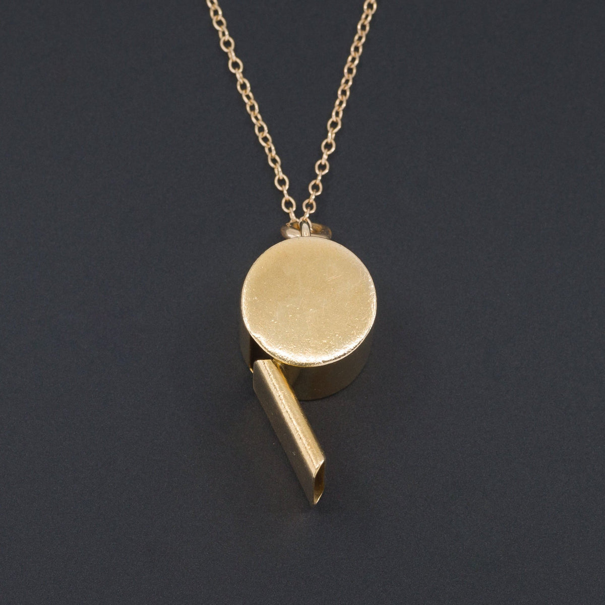 Gold Whistle | Vintage Gold Whistle Pendant - Trademark Antiques