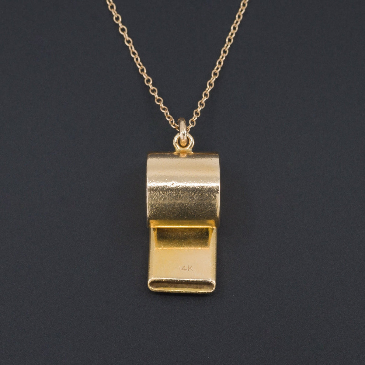 Gold Whistle | Vintage Gold Whistle Pendant - Trademark Antiques