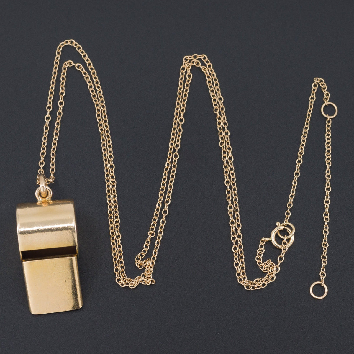 Gold Whistle | Vintage Gold Whistle Pendant - Trademark Antiques