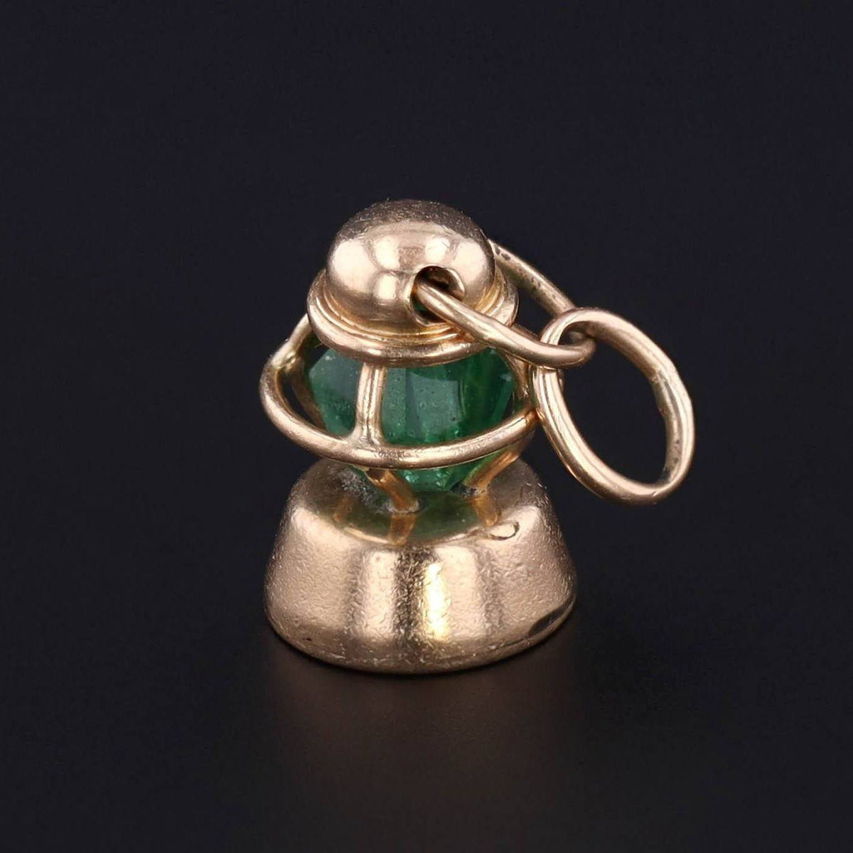Green Lantern Charm | Vintage Lantern Charm - Trademark Antiques