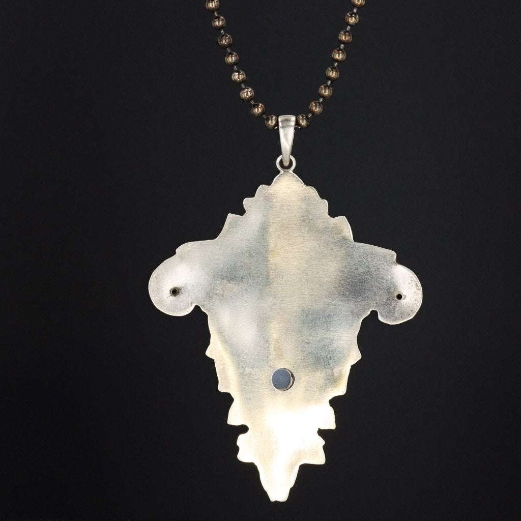 Green Man Necklace | Antique Silver Necklace - Trademark Antiques