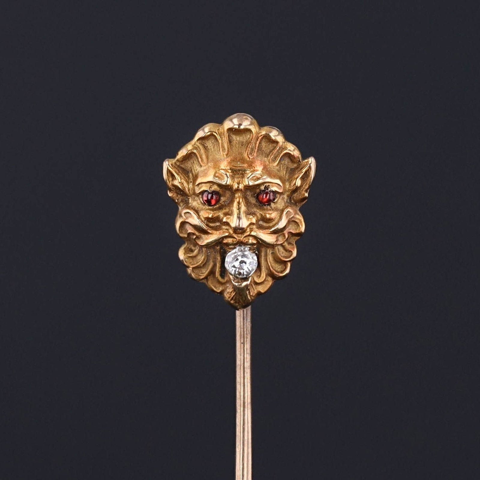 Green Man Stickpin | Gargoyle Pin - Trademark Antiques
