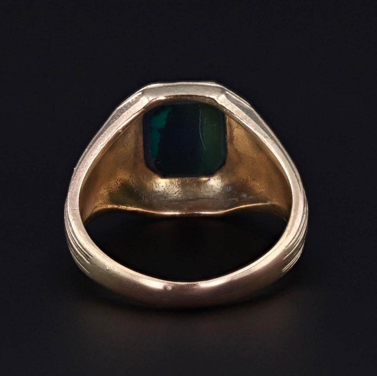 Green Man With Ethiopian Black Opal Ring | Green Man Ring - Trademark Antiques