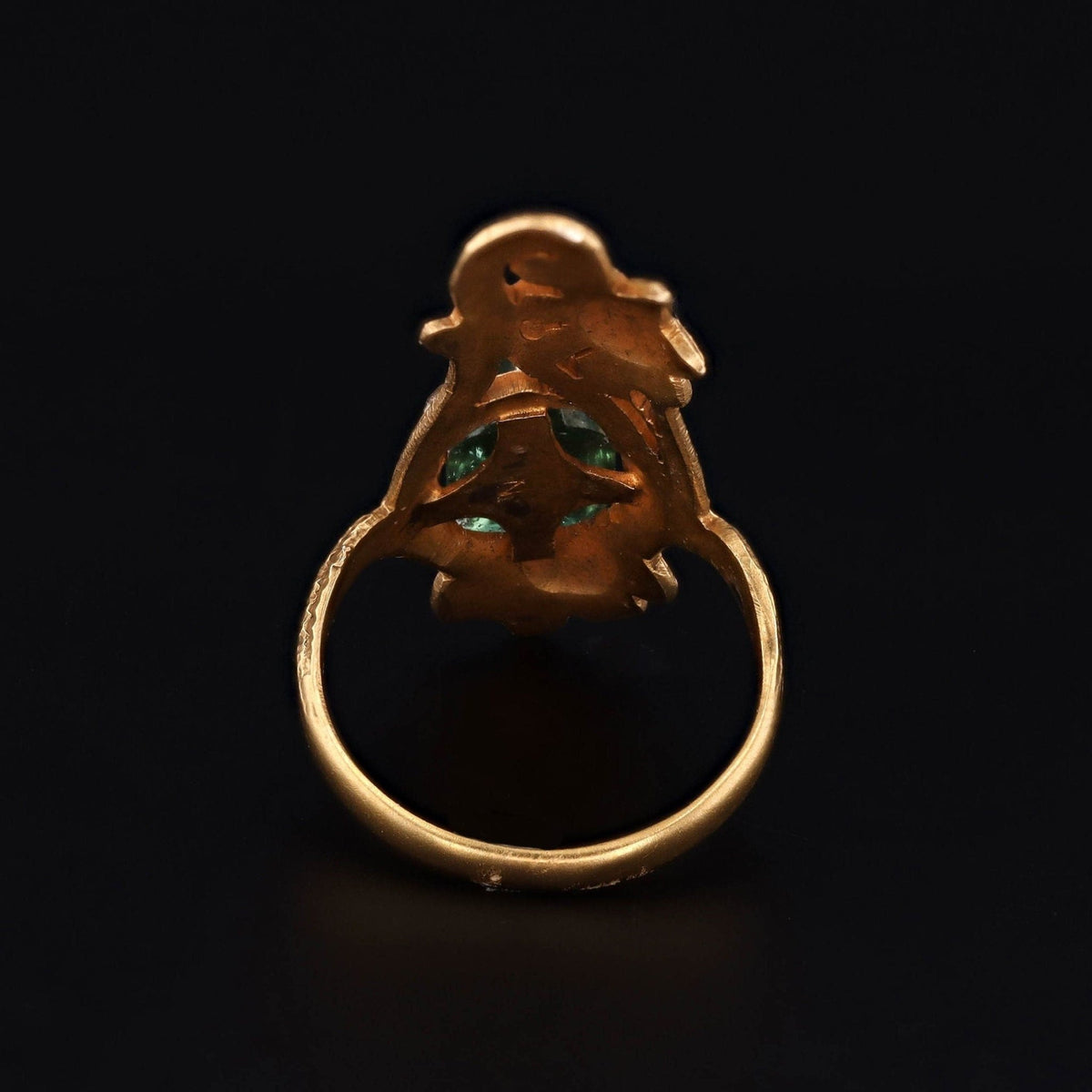 Green Tourmaline Ring | Art Nouveau Ring - Trademark Antiques