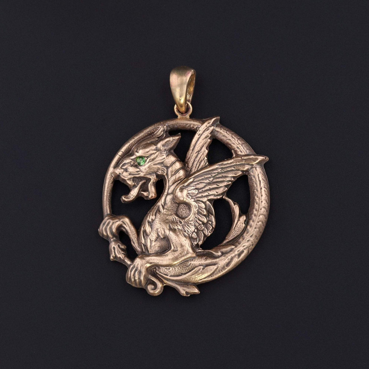 Griffin Pendant | 14k Gold Pendant - Trademark Antiques