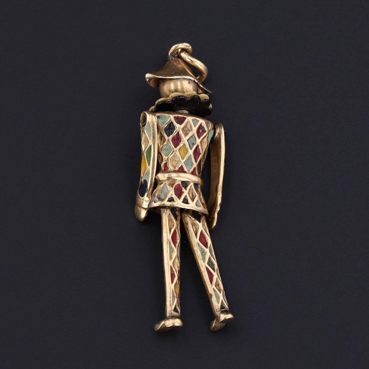 Harlequin Pendant | 14k Gold &amp; Enamel Pendant - Trademark Antiques