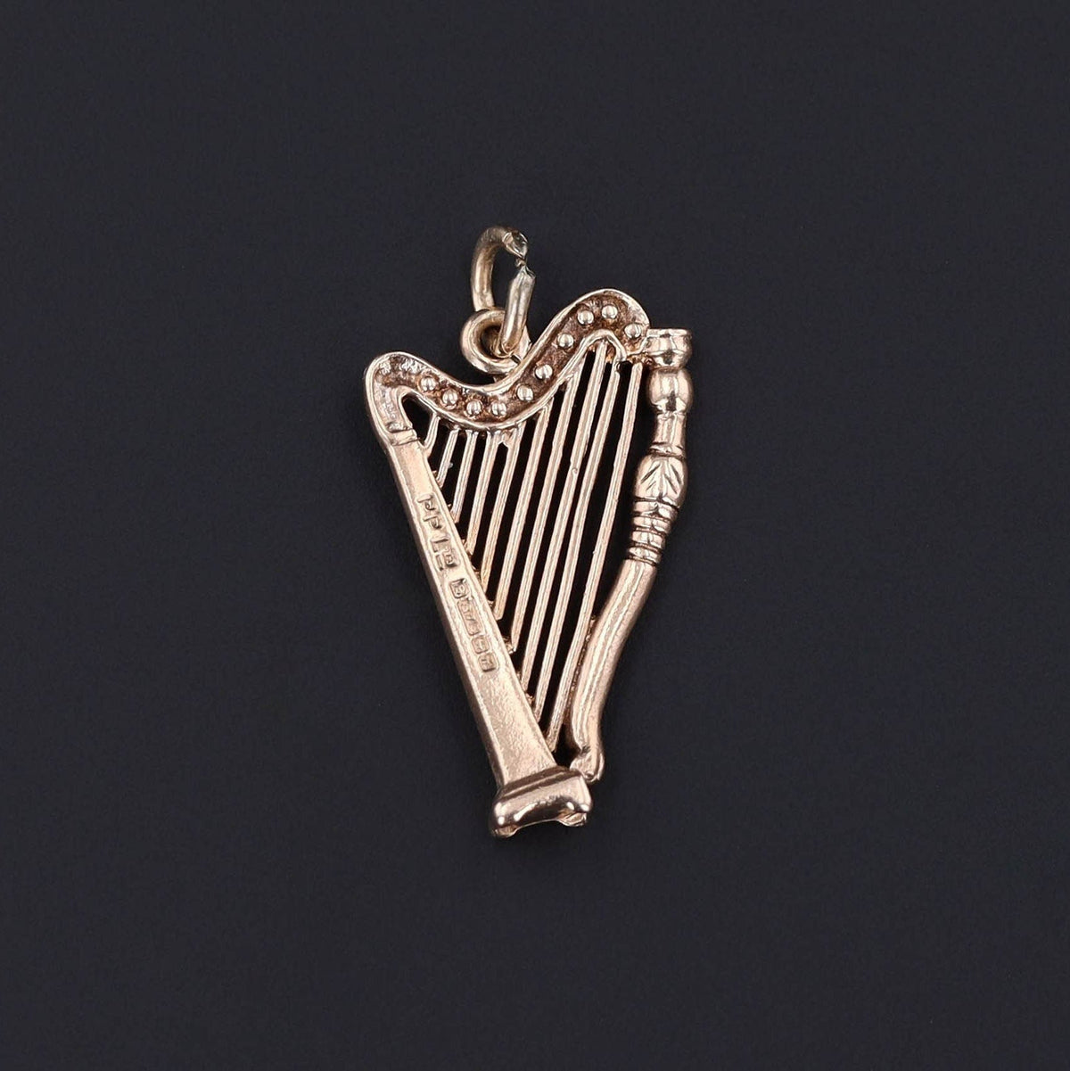 Harp Pendant | 9ct Gold Pendant - Trademark Antiques
