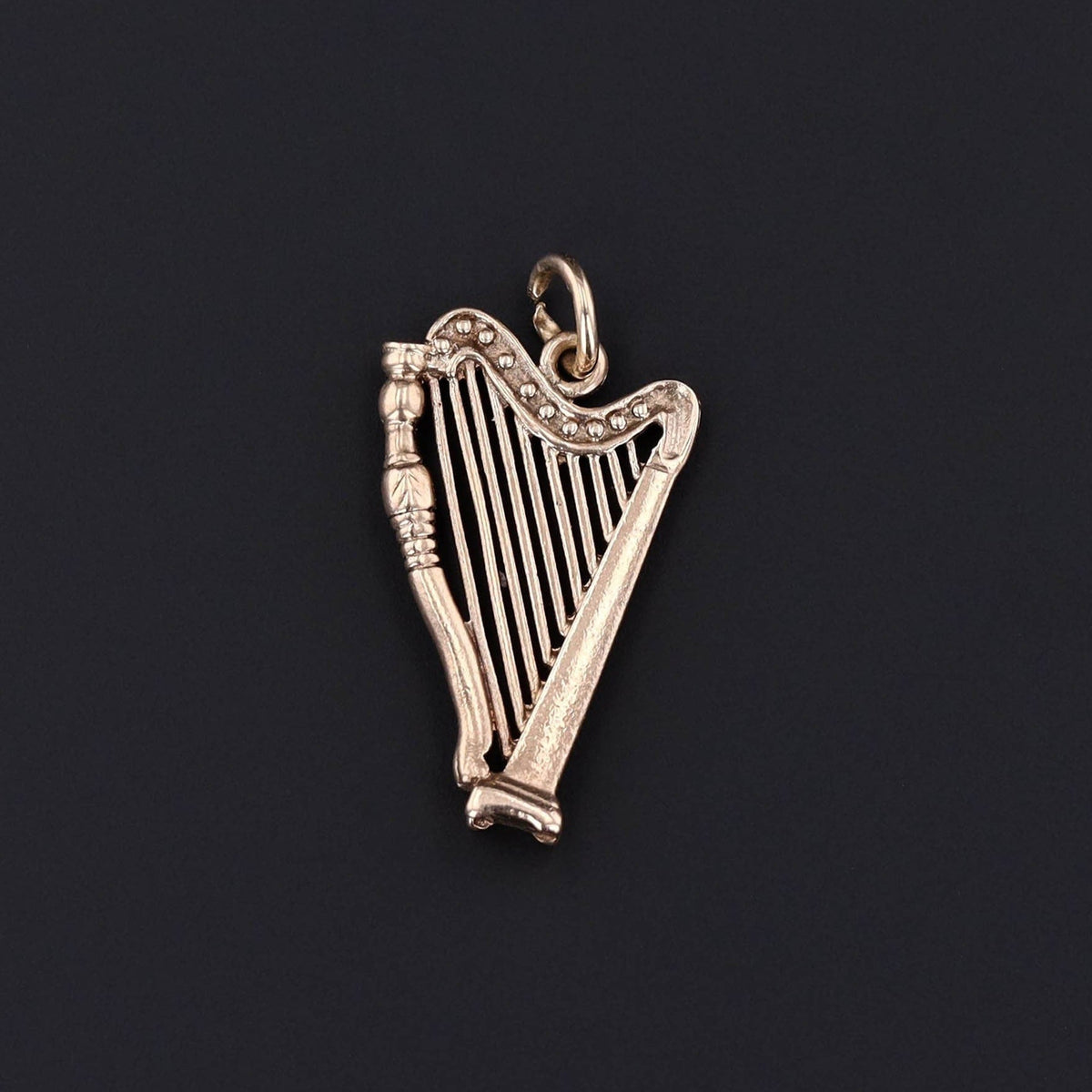 Harp Pendant | 9ct Gold Pendant - Trademark Antiques
