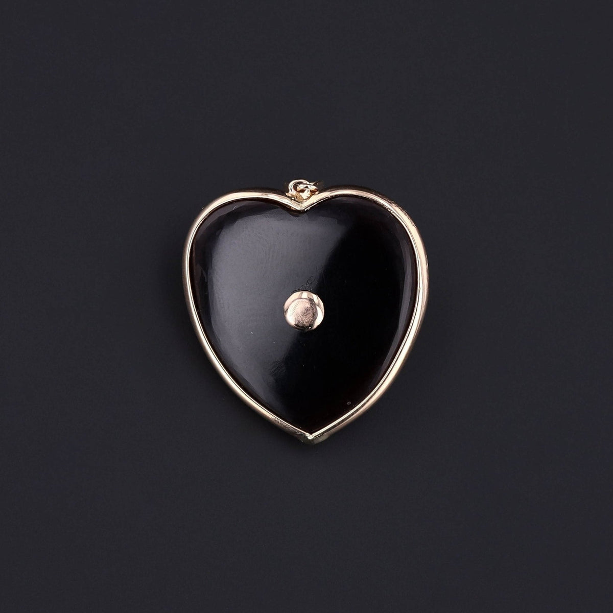 Heart Pendant | 14k Gold, Banded Agate &amp; Diamond Pendant - Trademark Antiques